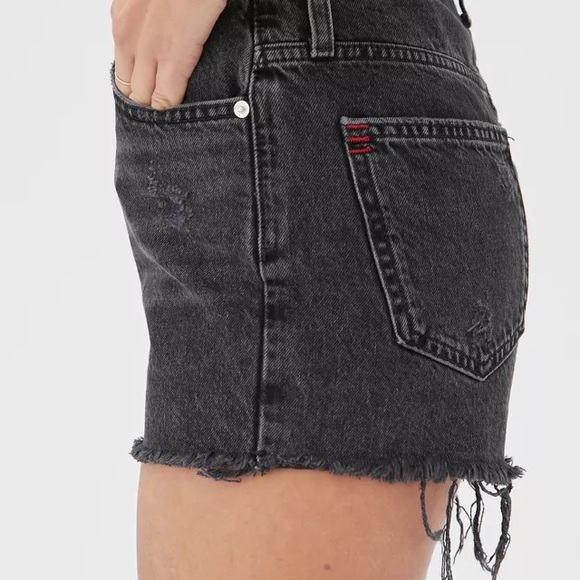 BDG UO Dark Gray Jean Shorts Frayed Hem High‑Rise Denim Women’s Size 28 - Picture 2 of 15